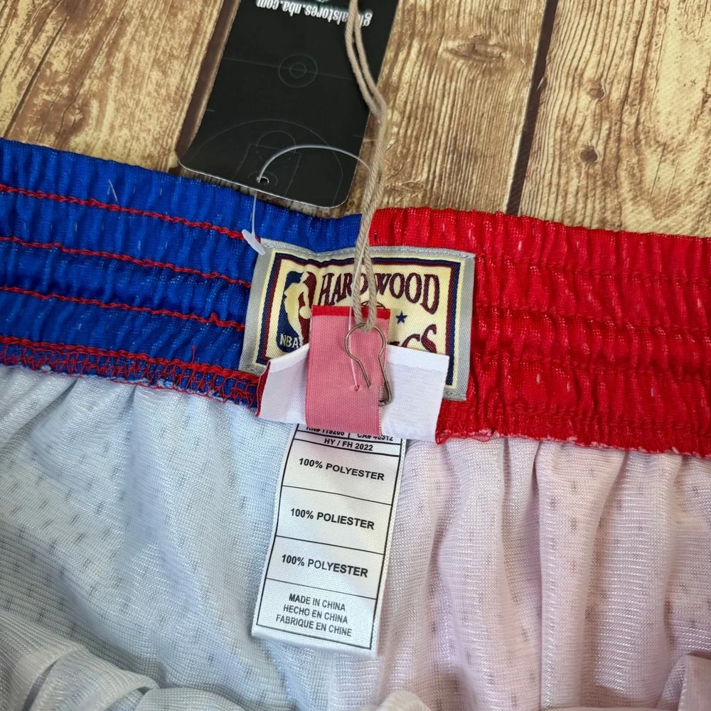 Mitchell & Ness NBA Bullets 1996 Swingman Shorts Mens Large Red Blue Mesh NWT